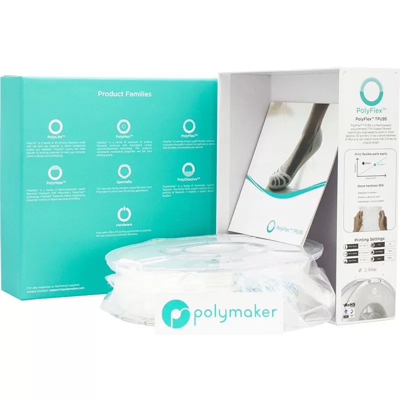 PolyFlex TPU95 Weiß - 2.85mm - 750 g (4) PolyFlex TPU95 Weiß - 2.85mm - 750 g (4)