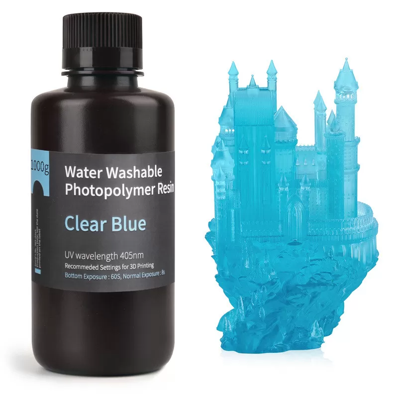 Mit Wasser abwaschbares Harz Hellblau Elegoo - 1000 ml Mit Wasser abwaschbares Harz Hellblau Elegoo - 1000 ml