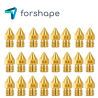 Satz von 24 Messingdüsen MK8 Forshape (2 x 0.2mm, 2 x 0.3mm, 12 x 0.4mm, 2 x 0.5mm, 2 x 0.6mm, 2 x 0.8mm, 2 x 1.0mm) Satz von 24 Messingdüsen MK8 Forshape (2 x 0.2mm, 2 x 0.3mm, 12 x 0.4mm, 2 x 0.5mm, 2 x 0.6mm, 2 x 0.8mm, 2 x 1.0mm)
