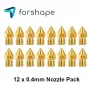 Satz von 12 Messingdüsen MK8 Forshape 0.4mm Satz von 12 Messingdüsen MK8 Forshape 0.4mm