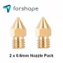 Satz von 2 Messingdüsen MK8 Forshape 0.6mm Satz von 2 Messingdüsen MK8 Forshape 0.6mm