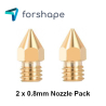 Satz von 2 Messingdüsen MK8 Forshape 0.8mm Satz von 2 Messingdüsen MK8 Forshape 0.8mm