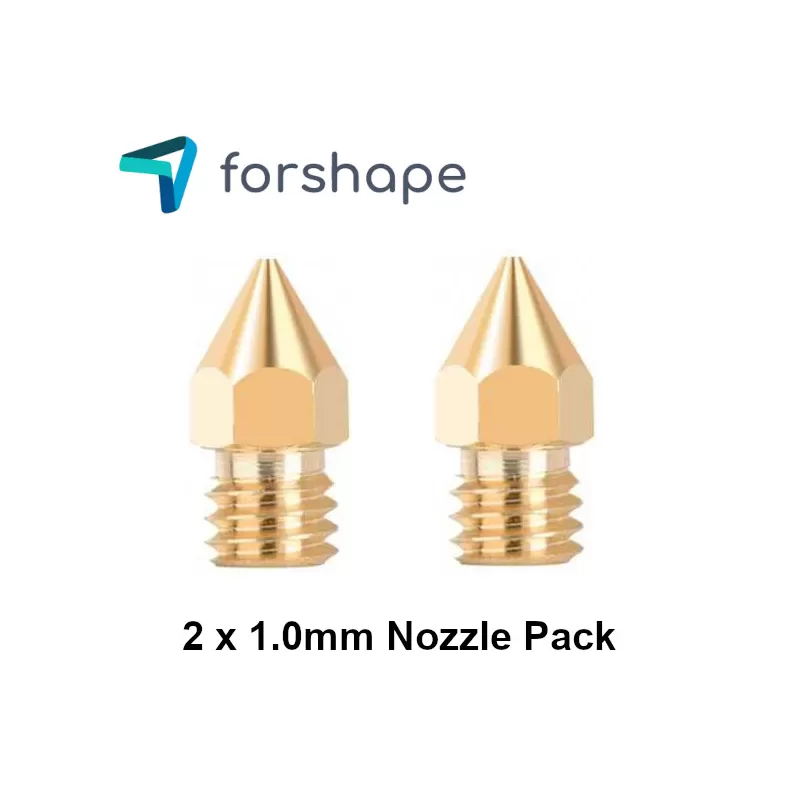 Satz von 2 Messingdüsen MK8 Forshape 1.0mm Satz von 2 Messingdüsen MK8 Forshape 1.0mm