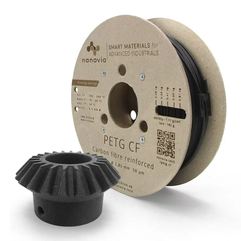 PETG CF Nanovia (kohlefaserverstärkt) - 1.75 mm - 500g PETG CF Nanovia (kohlefaserverstärkt) - 1.75 mm - 500g