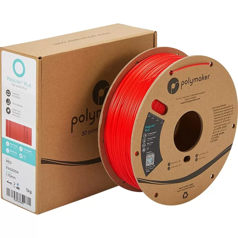 PolyLite Papprolle PLA Rot - 1.75mm - 1 kg PolyLite Papprolle PLA Rot - 1.75mm - 1 kg