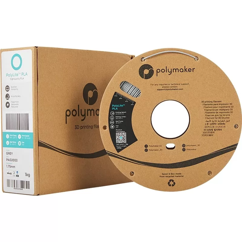 Presentation PolyLite PLA Grau - 1.75mm - 1 kg Presentation PolyLite PLA Grau - 1.75mm - 1 kg