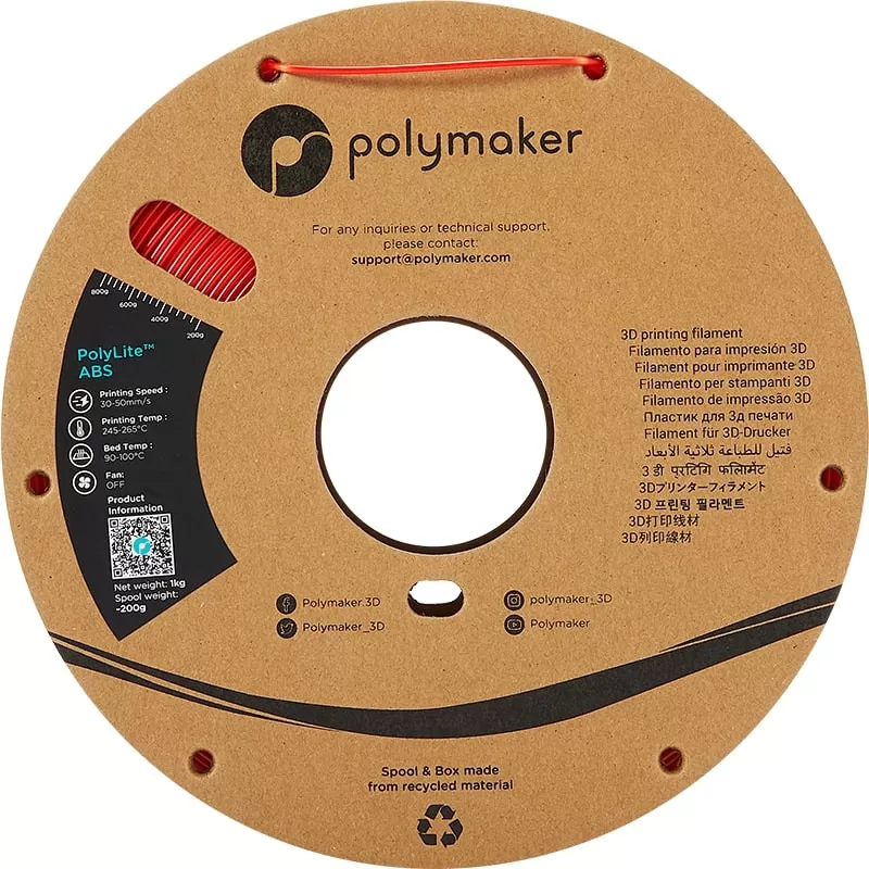 PolyLite Filament ABS Rot - 1.75mm - 1 kg PolyLite Filament ABS Rot - 1.75mm - 1 kg