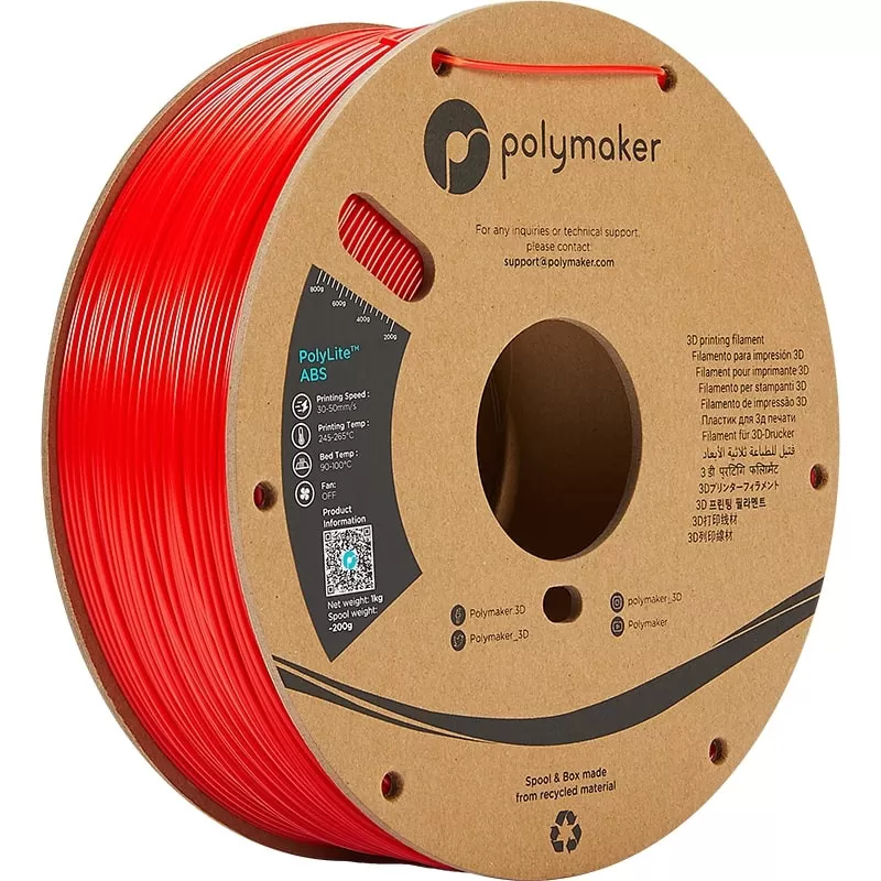 PolyLite ABS Rot - 2.85mm - 1 kg PolyLite ABS Rot - 2.85mm - 1 kg