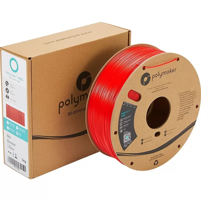 Verpackung PolyLite ABS Rot - 2.85mm - 1 kg Verpackung PolyLite ABS Rot - 2.85mm - 1 kg