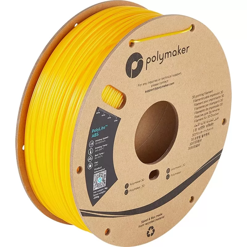 ABS Gelb PolyLite Polymaker - 1.75mm - 1 kg ABS Gelb PolyLite Polymaker - 1.75mm - 1 kg