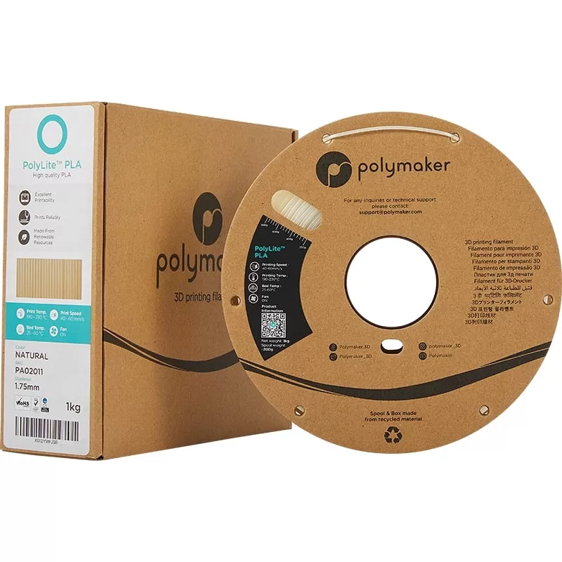 PolyLite PLA Natur Polymaker - 2.85mm - 1 kg PolyLite PLA Natur Polymaker - 2.85mm - 1 kg