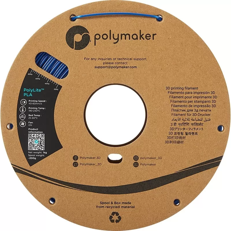 PolyLite PLA Blau Polymaker - 2.85mm - 1 kg PolyLite PLA Blau Polymaker - 2.85mm - 1 kg