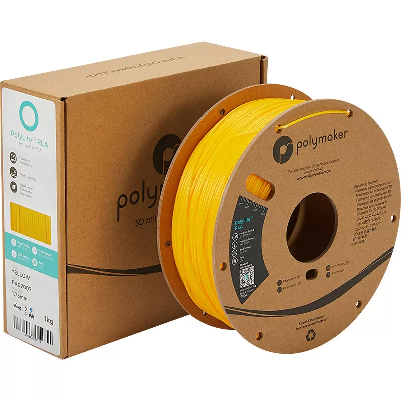 Verpackung PolyLite PLA Gelb - 2.85mm - 1 kg Verpackung PolyLite PLA Gelb - 2.85mm - 1 kg