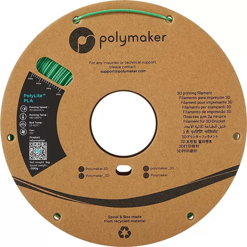 Polymaker PolyLite PLA Grün - 2.85mm - 1 kg Polymaker PolyLite PLA Grün - 2.85mm - 1 kg