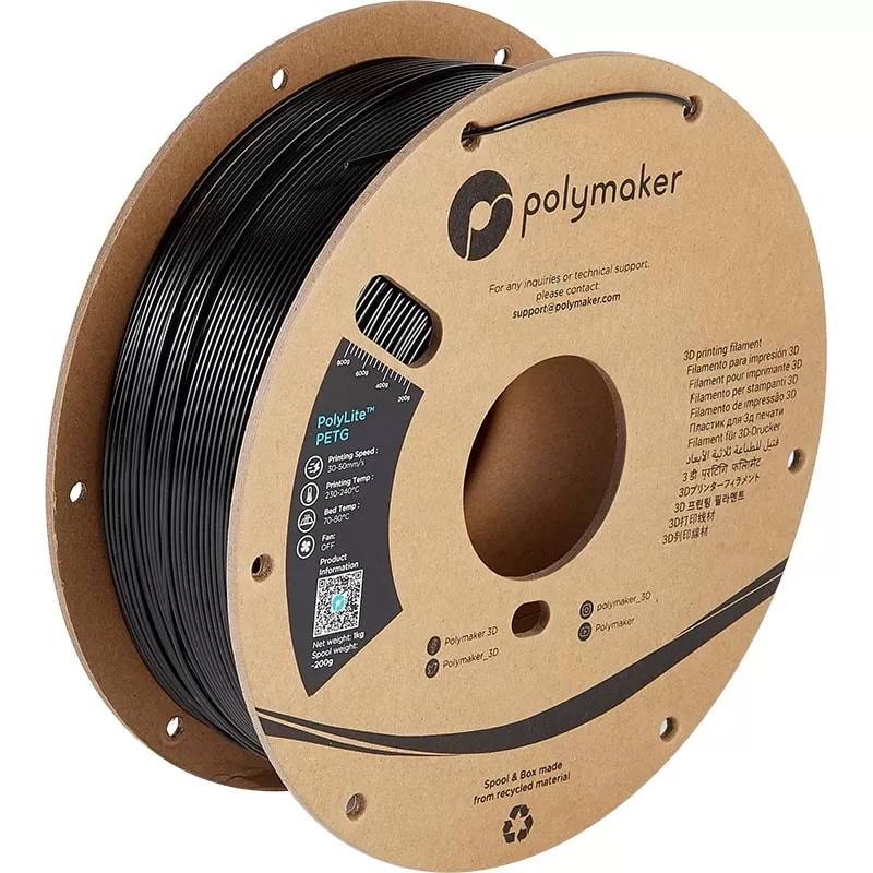 Filament PETG Schwarz Polymaker - 1.75mm - 1 kg Filament PETG Schwarz Polymaker - 1.75mm - 1 kg