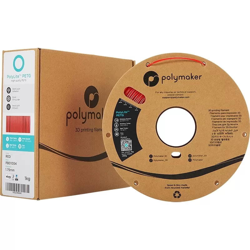 PolyLite-Packung PETG Rot - 2.85mm - 1 kg PolyLite-Packung PETG Rot - 2.85mm - 1 kg