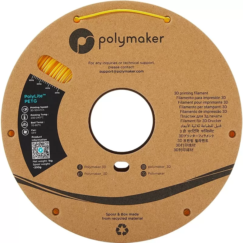 PETG Gelb PolyLite - 2.85mm - 1 kg PETG Gelb PolyLite - 2.85mm - 1 kg