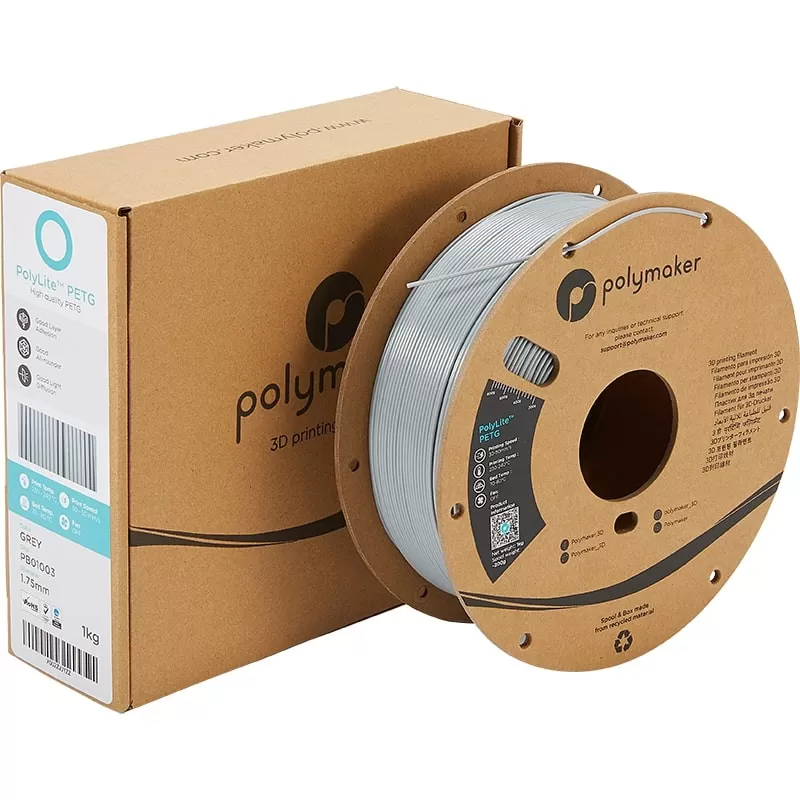 Verpackung PolyLite PETG Grau - 2.85mm - 1 kg Verpackung PolyLite PETG Grau - 2.85mm - 1 kg