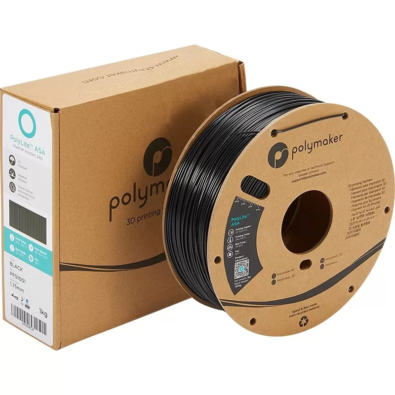 Verpackung PolyLite ASA Schwarz - 2.85mm - 1 kg Verpackung PolyLite ASA Schwarz - 2.85mm - 1 kg