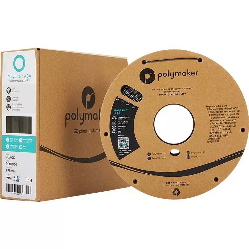 PolyLite-Packung ASA Schwarz - 2.85mm - 1 kg PolyLite-Packung ASA Schwarz - 2.85mm - 1 kg