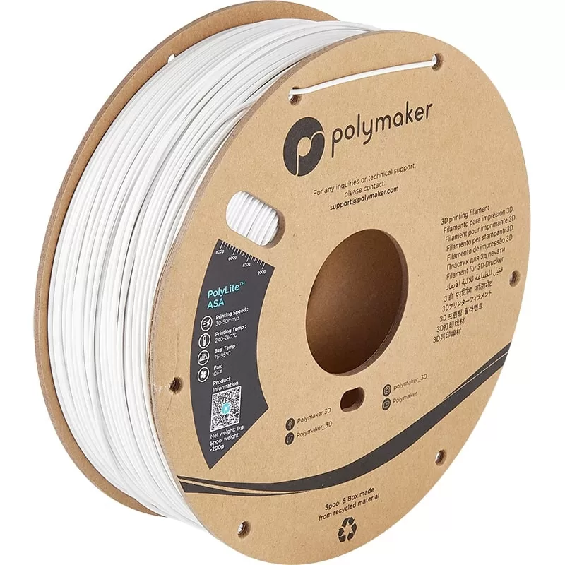 PolyLite Filament ASA Weiß - 1.75mm - 1 kg PolyLite Filament ASA Weiß - 1.75mm - 1 kg