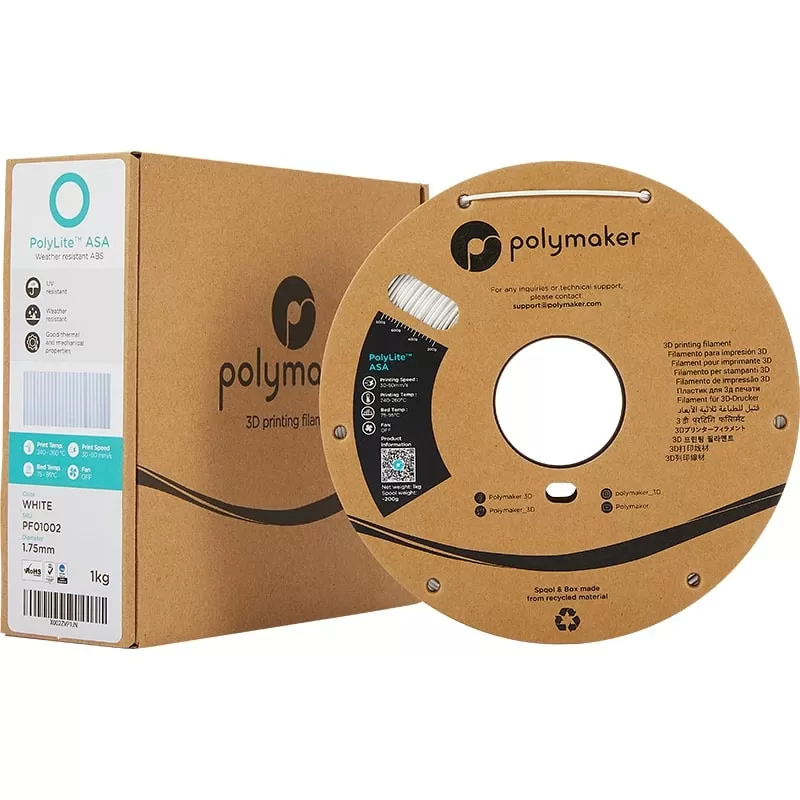 PolyLite-Verpackung ASA Weiß - 2.85mm - 1 kg PolyLite-Verpackung ASA Weiß - 2.85mm - 1 kg