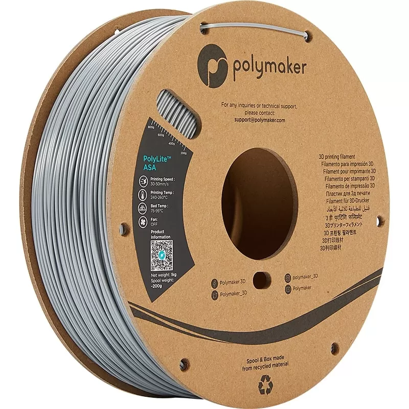 PolyLite ASA Grau - 1.75mm - 1 kg PolyLite ASA Grau - 1.75mm - 1 kg