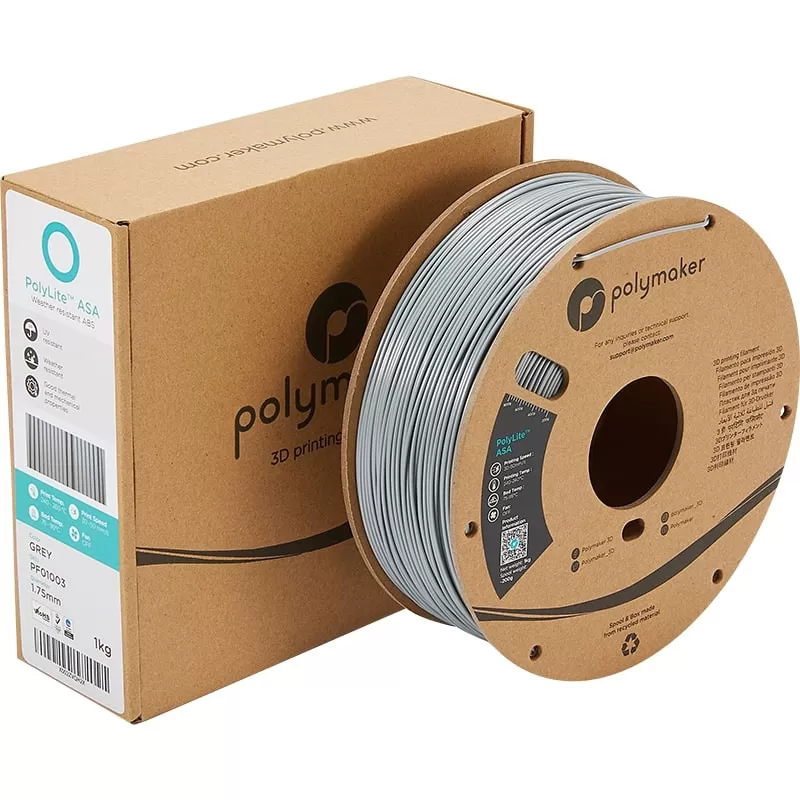Verpackung PolyLite ASA Grau - 2.85mm - 1 kg Verpackung PolyLite ASA Grau - 2.85mm - 1 kg