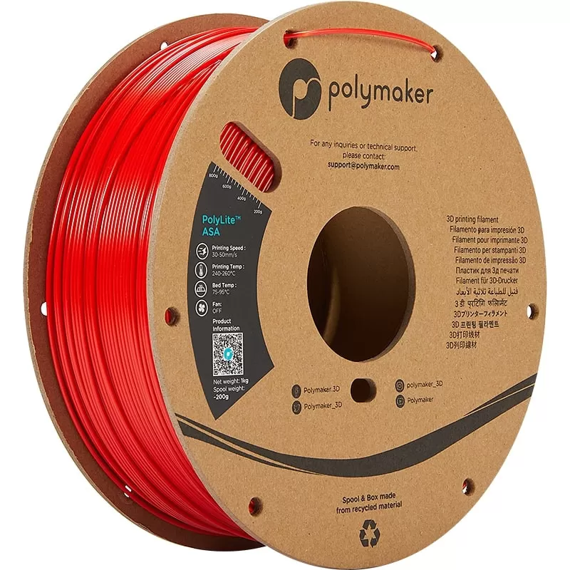 PolyLite ASA Rot - 1.75mm - 1 kg PolyLite ASA Rot - 1.75mm - 1 kg