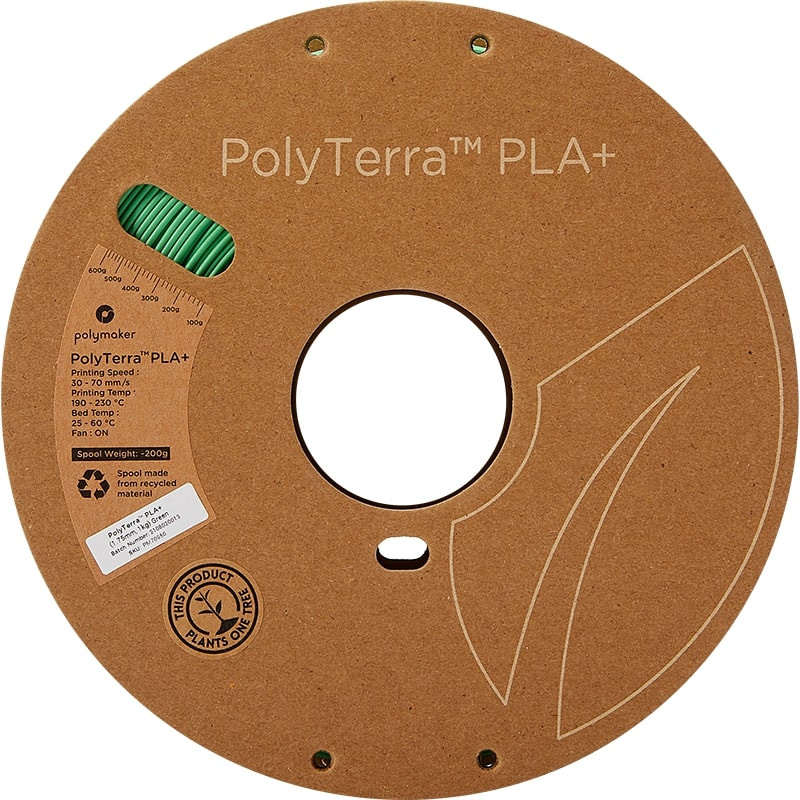 PolyTerra+ Spule PLA Grün- 1.75mm - 1 kg PolyTerra+ Spule PLA Grün- 1.75mm - 1 kg