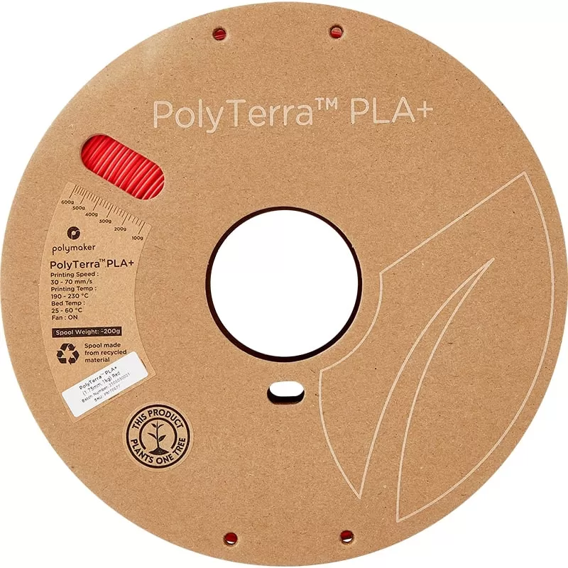 PolyTerra+ Spule PLA Rot - 1.75mm - 1 kg PolyTerra+ Spule PLA Rot - 1.75mm - 1 kg