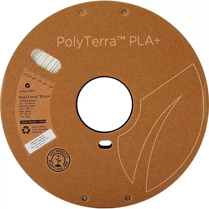 PolyTerra+ Spule PLA Weiß - 1.75mm - 1 kg PolyTerra+ Spule PLA Weiß - 1.75mm - 1 kg