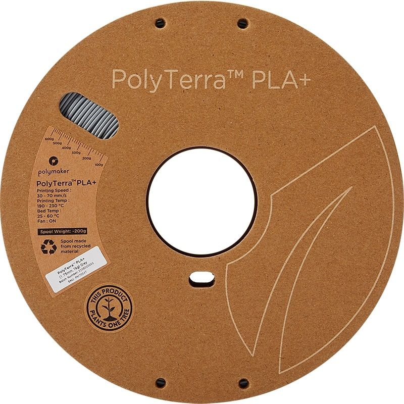 PolyTerra+ Filament PLA+ Grau - 1.75mm - 1 kg PolyTerra+ Filament PLA+ Grau - 1.75mm - 1 kg