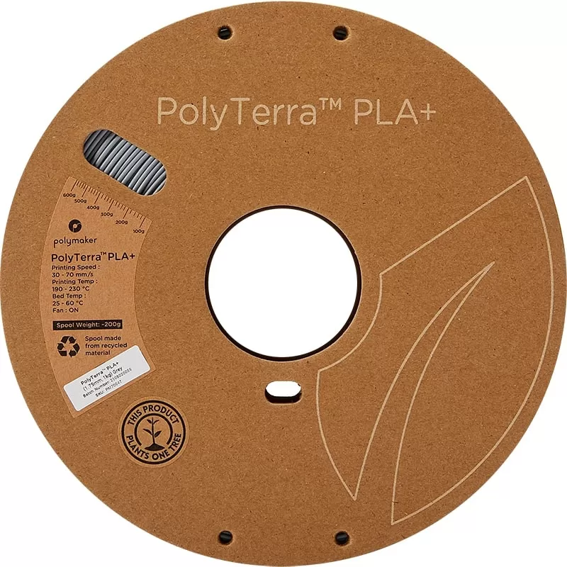PolyTerra+ Filament PLA+ Grau - 1.75mm - 1 kg PolyTerra+ Filament PLA+ Grau - 1.75mm - 1 kg