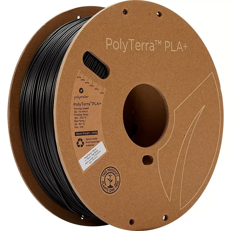 PolyTerra PLA+ Schwarz - 1.75mm - 1 kg PolyTerra PLA+ Schwarz - 1.75mm - 1 kg