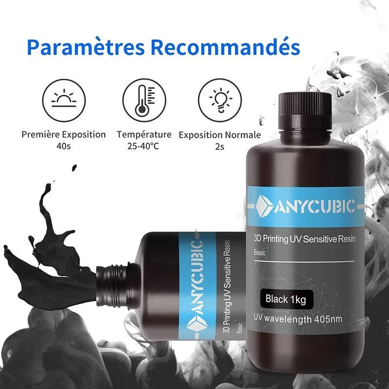 Empfohlene Parameter Standardresin Schwarz Anycubic - 1Kg Empfohlene Parameter Standardresin Schwarz Anycubic - 1Kg