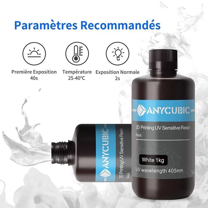 Parameter Standardresin Weiß Anycubic - 1000 ml Parameter Standardresin Weiß Anycubic - 1000 ml
