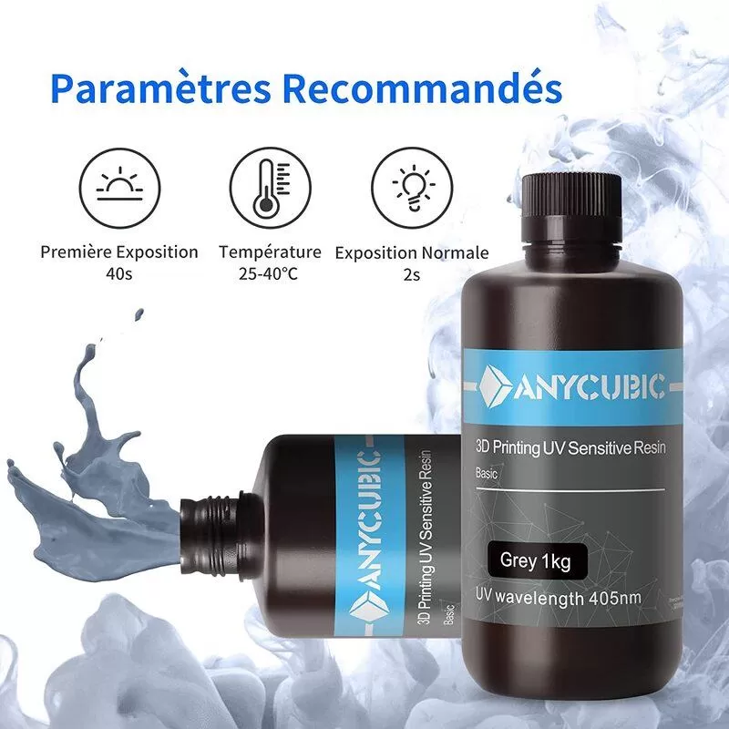Parameter Standardresin Grau Anycubic - 1000 ml Parameter Standardresin Grau Anycubic - 1000 ml