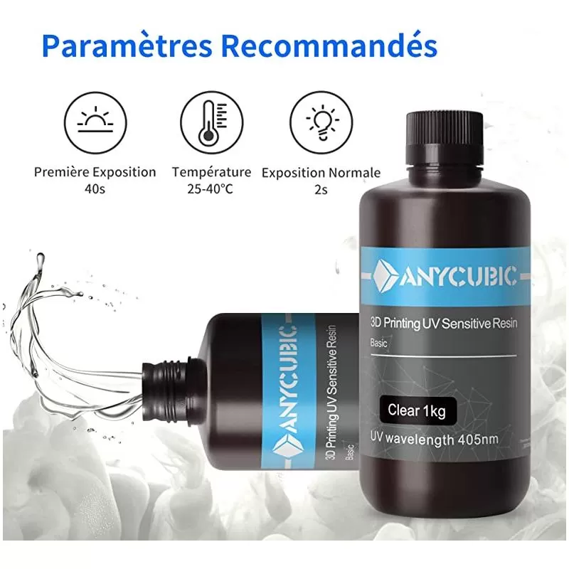 Parameter Standardresin Transparent Anycubic - 1 kg Parameter Standardresin Transparent Anycubic - 1 kg