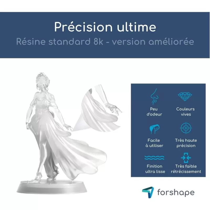 Précisuin Harz 8K Transparent Forshape Premium - 1Kg Précisuin Harz 8K Transparent Forshape Premium - 1Kg