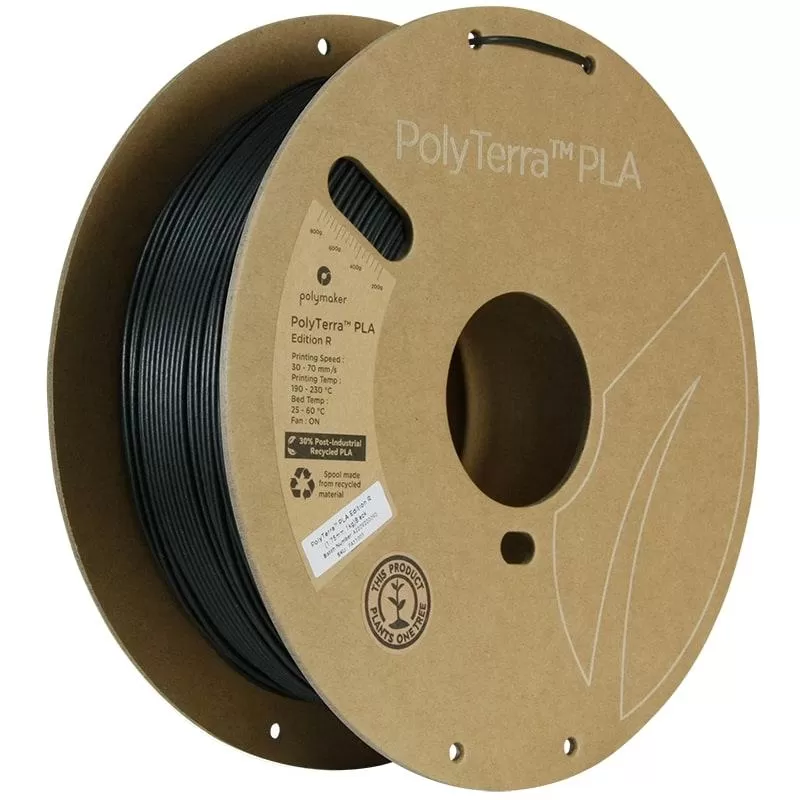 PolyTerra PLA Edition-R (Recycled) Schwarz - 1.75mm - 1 kg PolyTerra PLA Edition-R (Recycled) Schwarz - 1.75mm - 1 kg