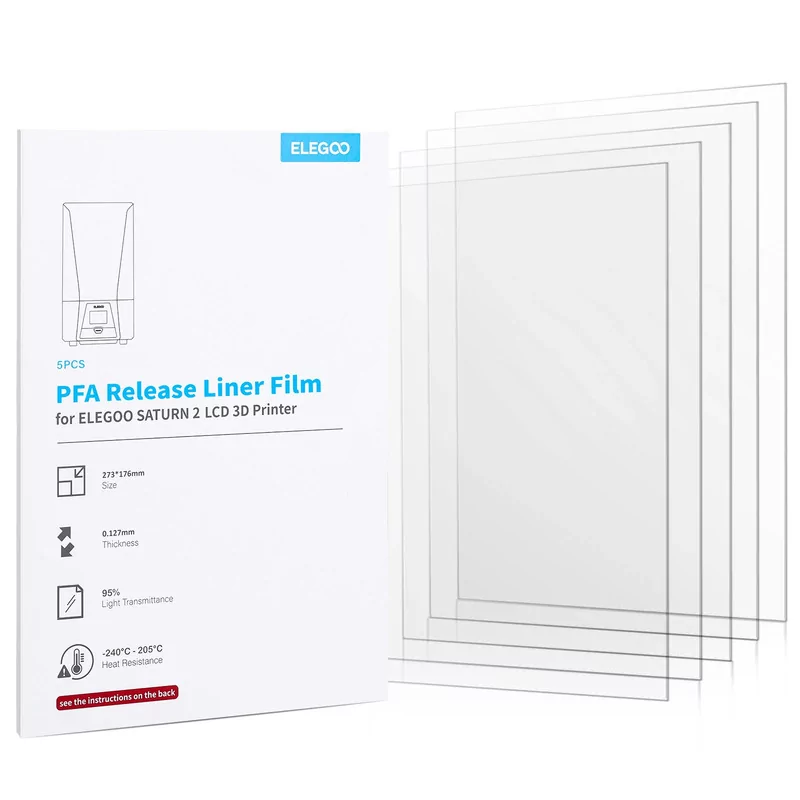 5er-Pack PFA-Folien 100 µ (FEP 2.0) für Elegoo Saturn 2 / Saturn 8K 5er-Pack PFA-Folien 100 µ (FEP 2.0) für Elegoo Saturn 2 / Saturn 8K