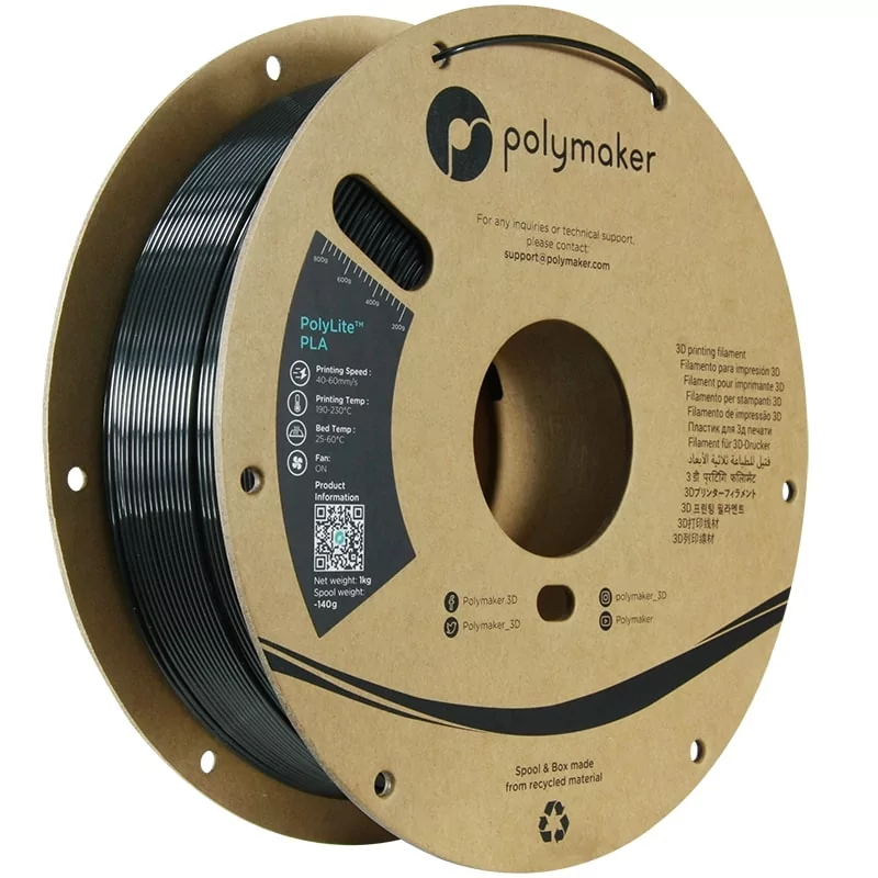 Polylite Silk PLA Schwarz - 1.75mm - 1 kg Polylite Silk PLA Schwarz - 1.75mm - 1 kg
