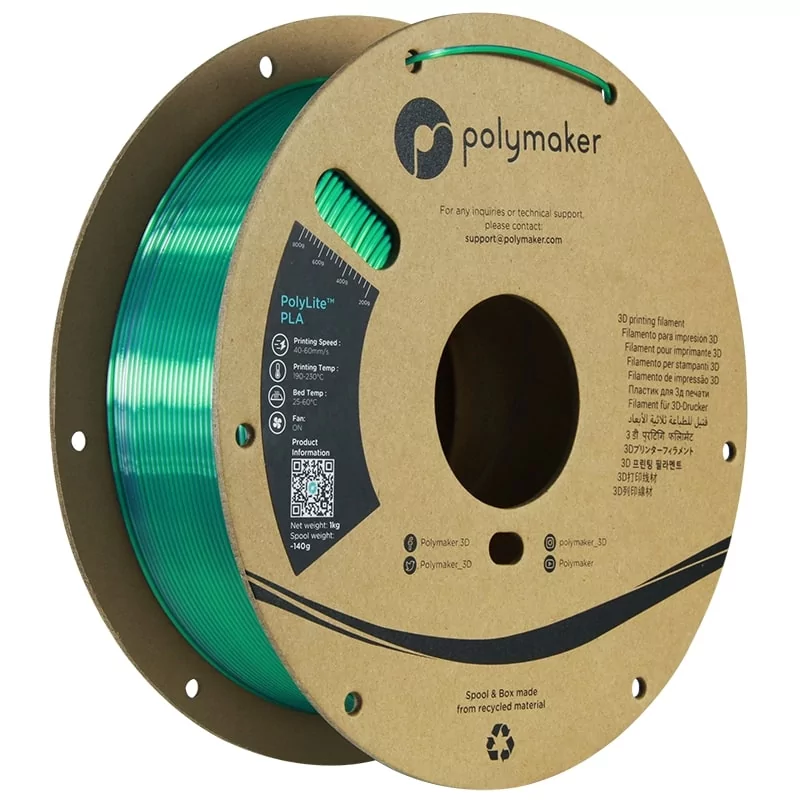 Polylite Dual Silk PLA Jadegrün-Chrom - 1.75mm - 1 kg Polylite Dual Silk PLA Jadegrün-Chrom - 1.75mm - 1 kg