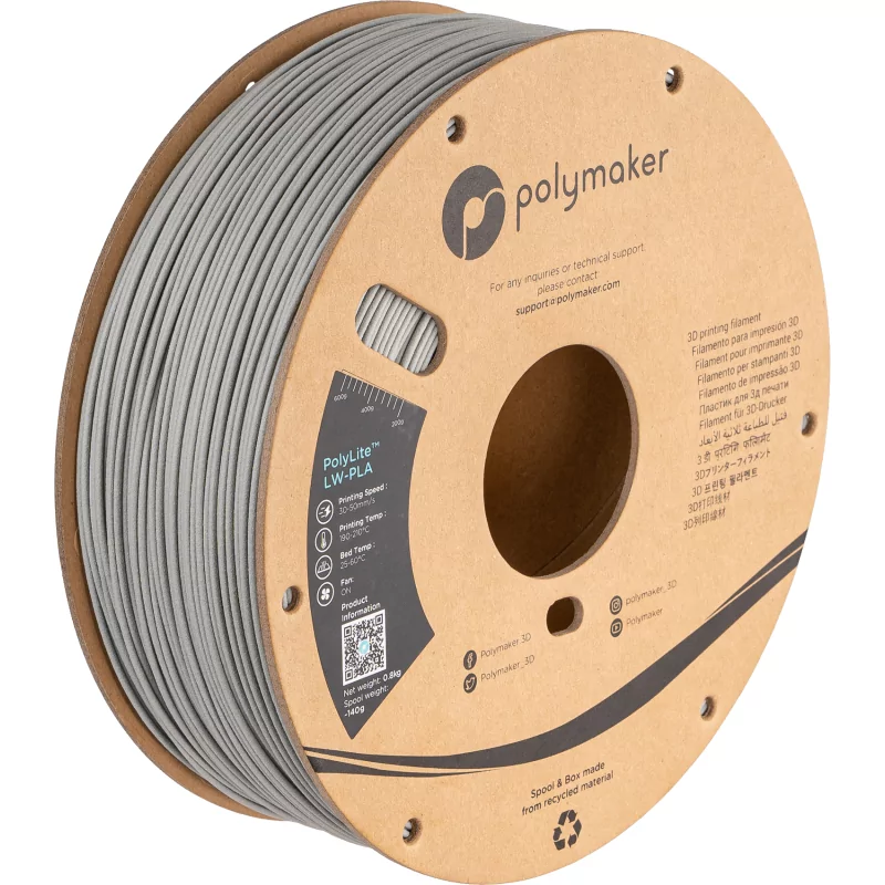 PolyLite LW-PLA Grau - 1.75mm - 800 g PolyLite LW-PLA Grau - 1.75mm - 800 g