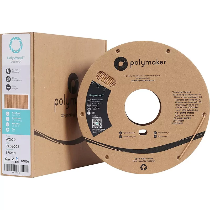 Verpackung Polywood PLA Holzimitation - 1.75mm - 600 g Verpackung Polywood PLA Holzimitation - 1.75mm - 600 g