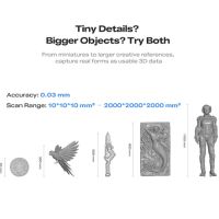 Präzision und Scan-Modi des 3D-Scanners Creality Pika