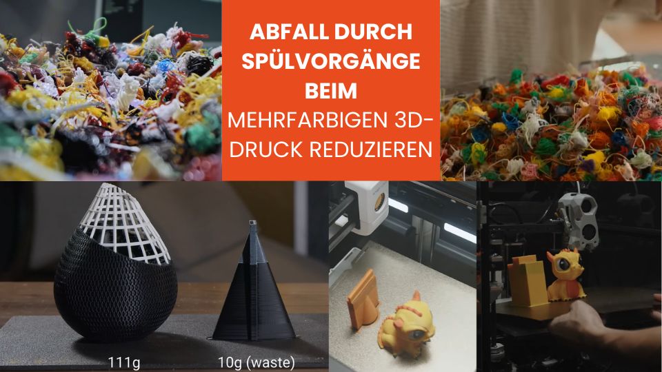 Abfall durch Spülvorgänge beim mehrfarbigen 3D-Druck reduzieren